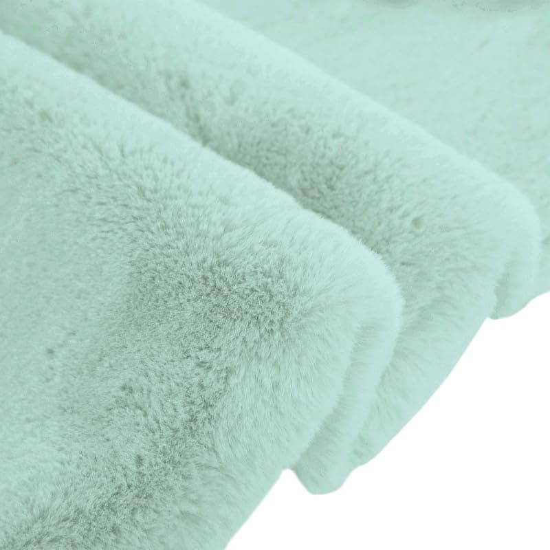 Ultra-Soft Rabbit Fur Bedroom Carpet Lime Color - Thumbnail 3