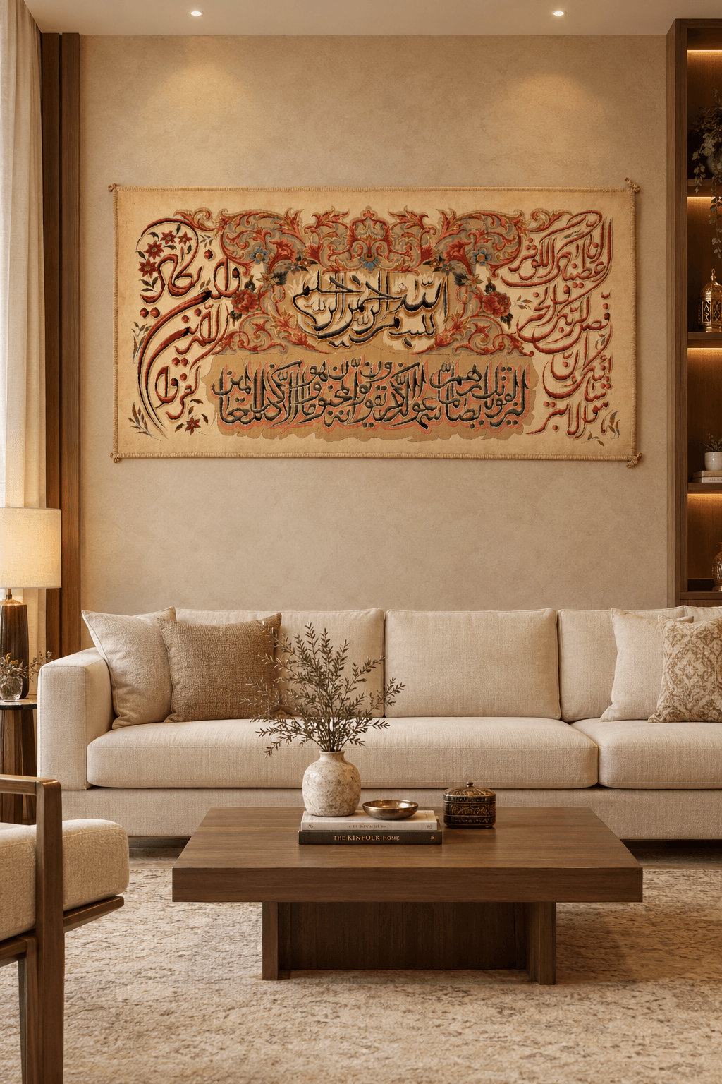 Islamic Arabic Calligraphy Wall Hanging Carpet – Premium Persian Style - Thumbnail 4