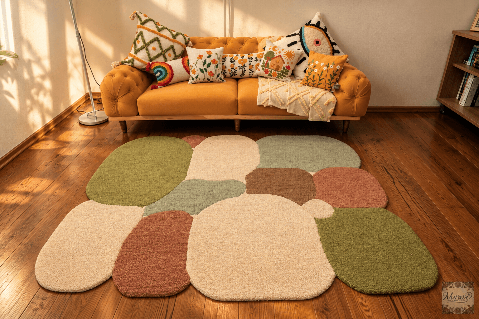 New Zealand Wool Hand Tufted Abstract Carpet – 5x7 ft | Nuravi Carpet - Thumbnail 3