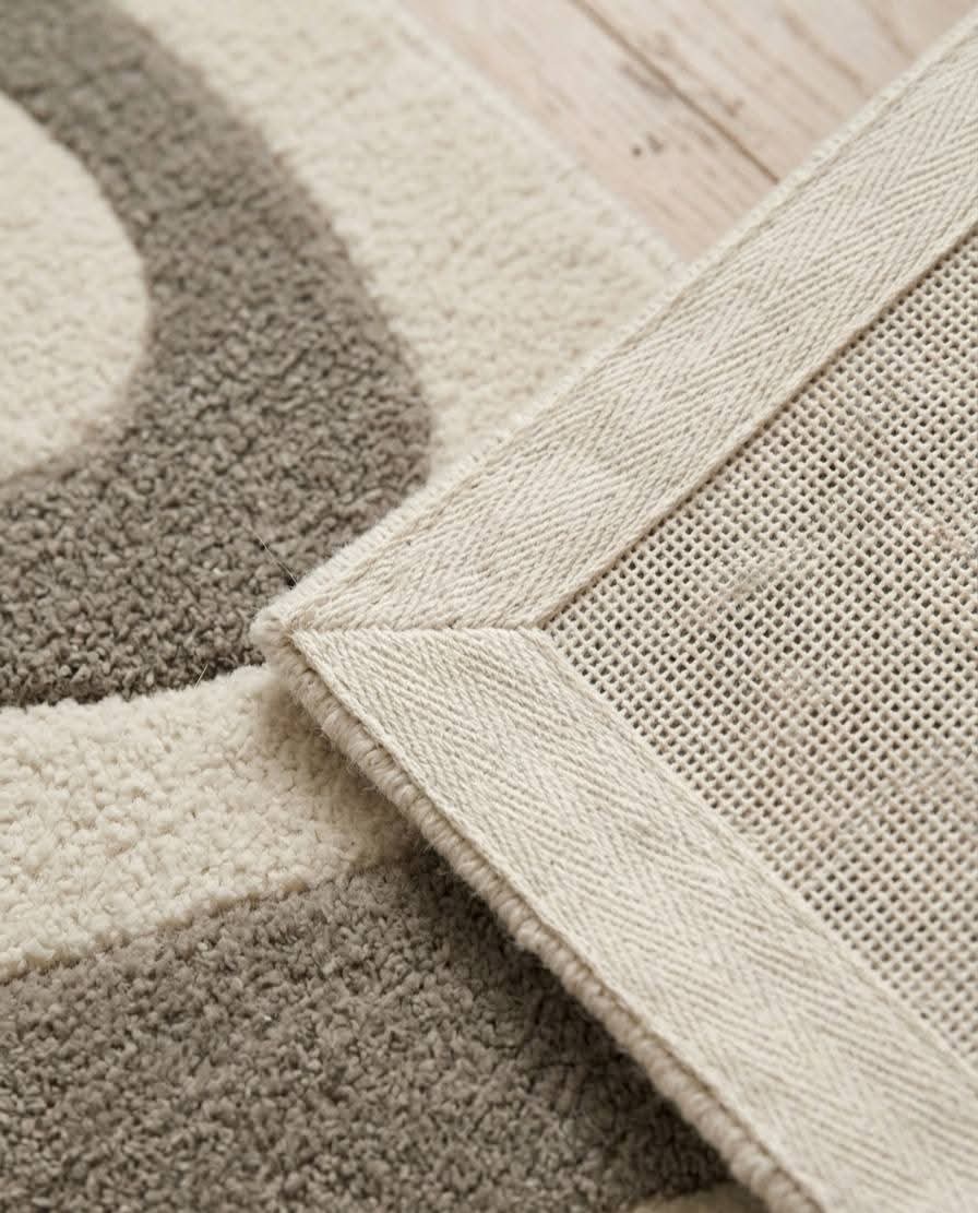 Nuravi Modern Abstract Beige Grey Area Rug for Living Room - Thumbnail 4