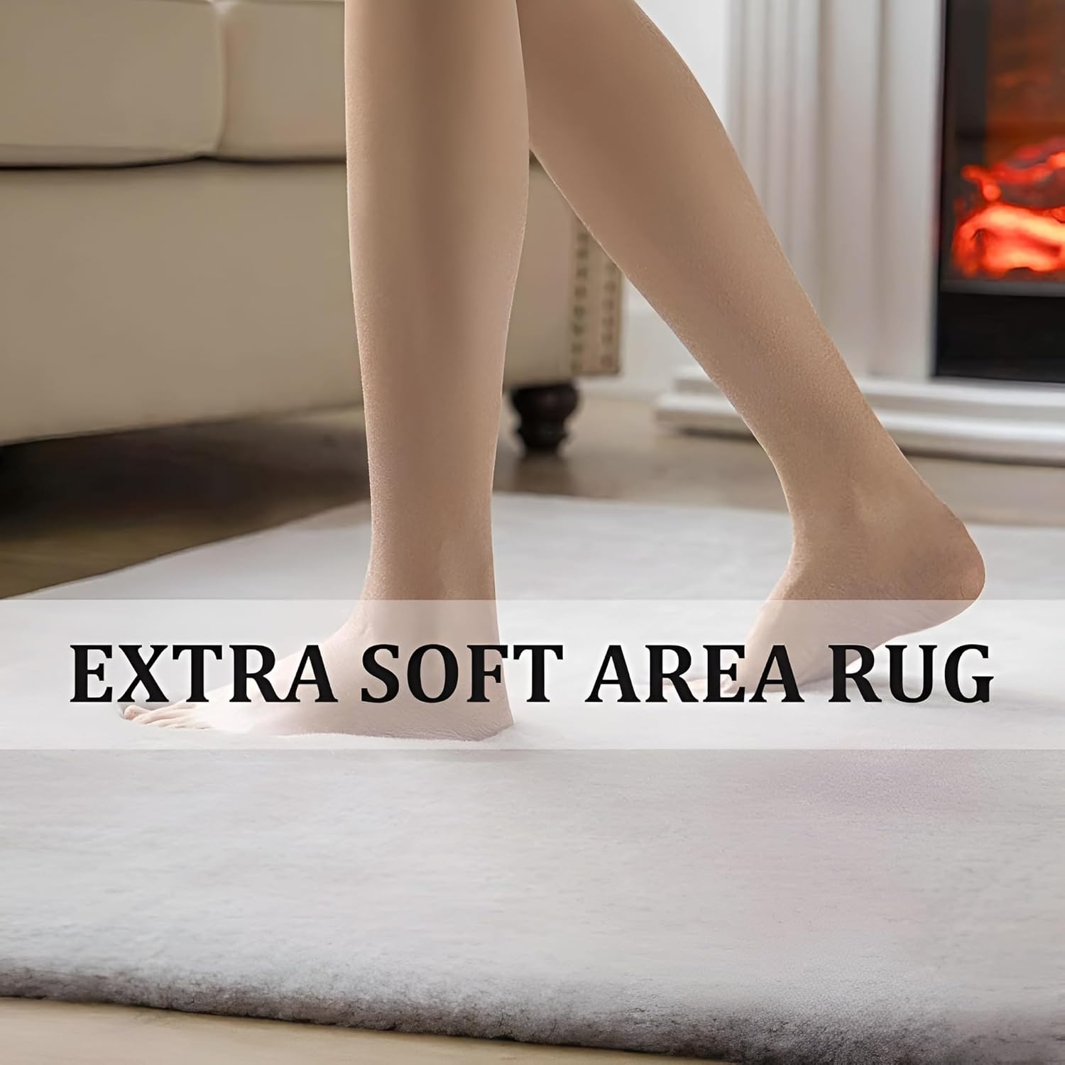 Luxury Natural Rabbit Fur Carpet white color - View 3