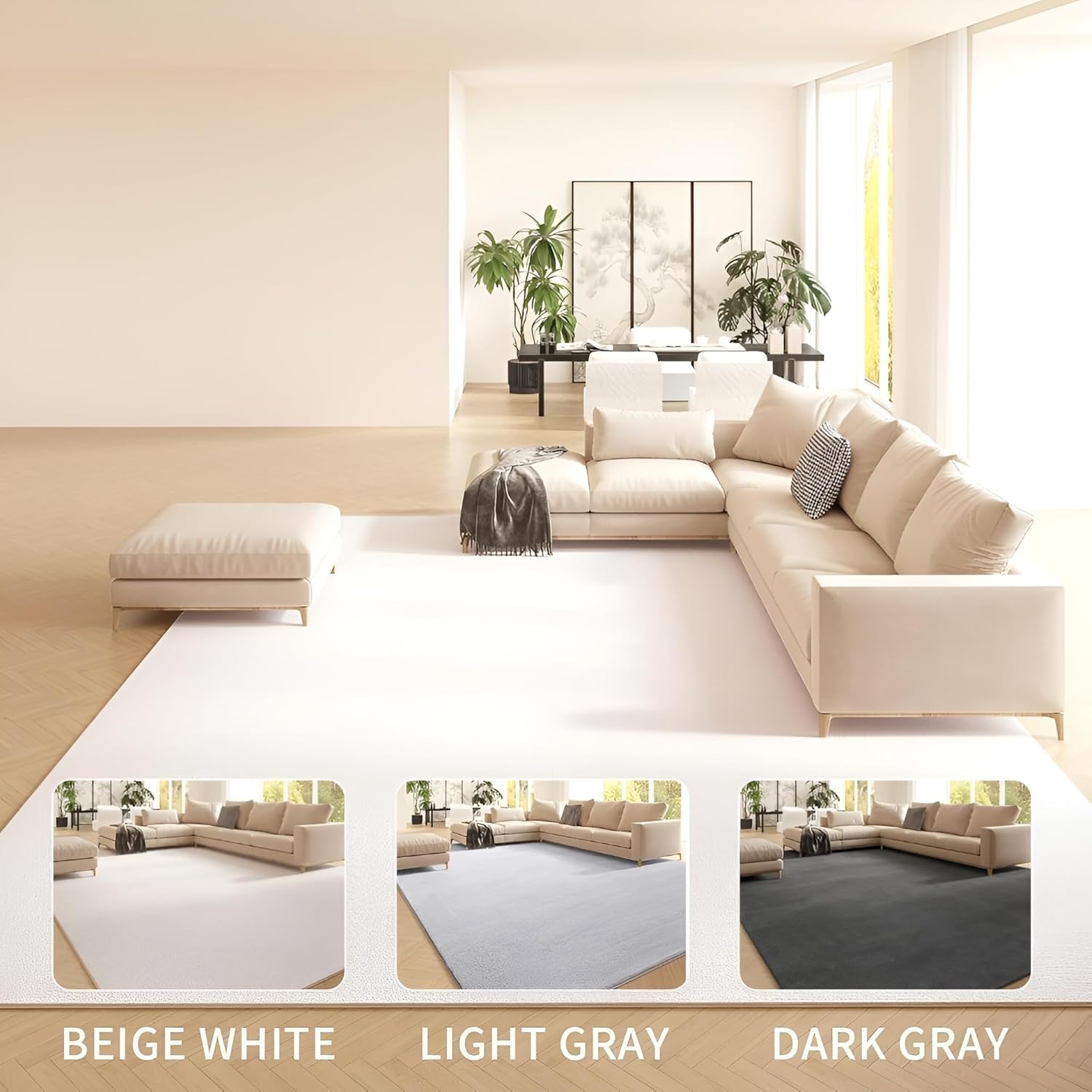 Luxury Natural Rabbit Fur Carpet white color - View 4
