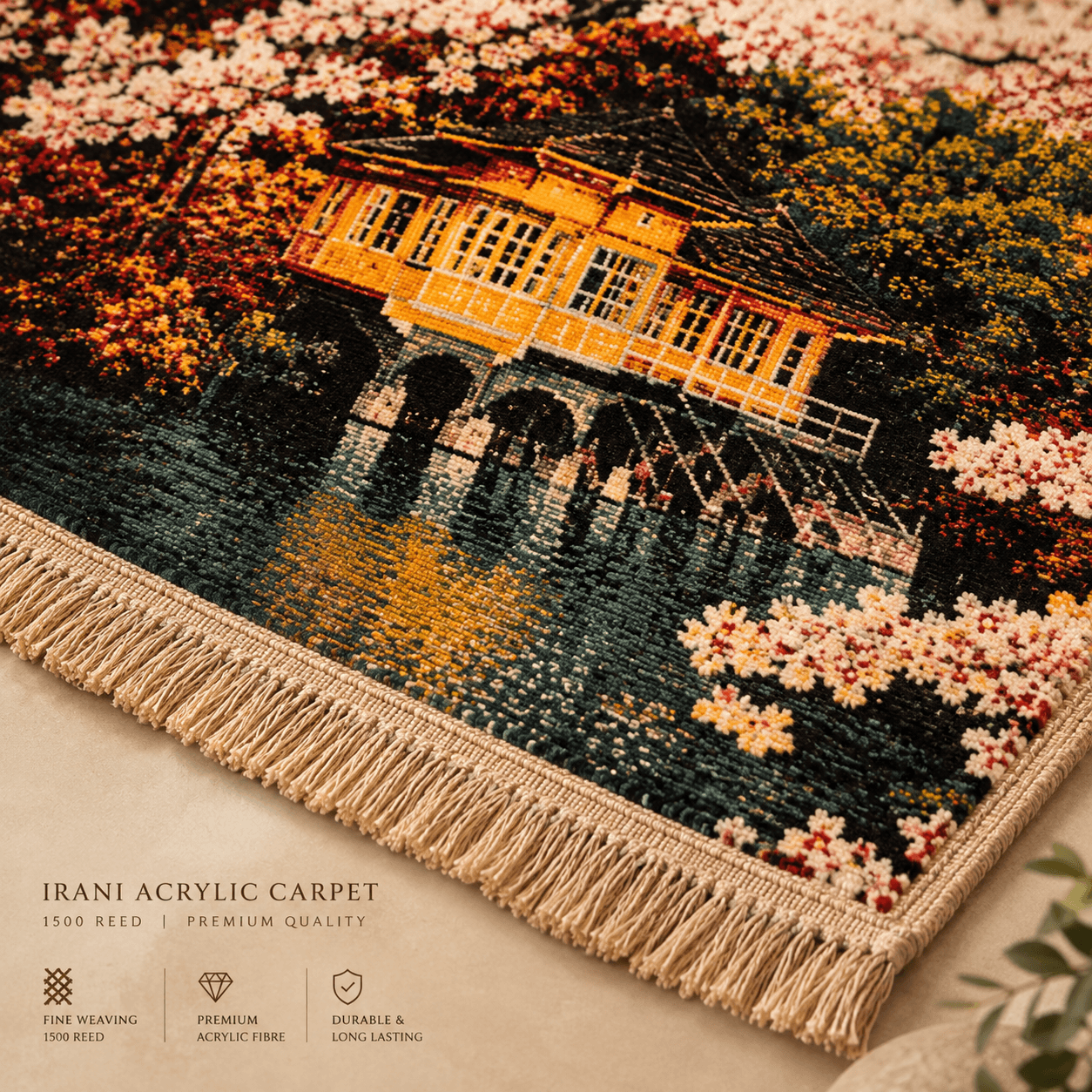 Irani Acrylic Wall Hanging Carpet | 1500 Reed Scenic Carpet - View 2