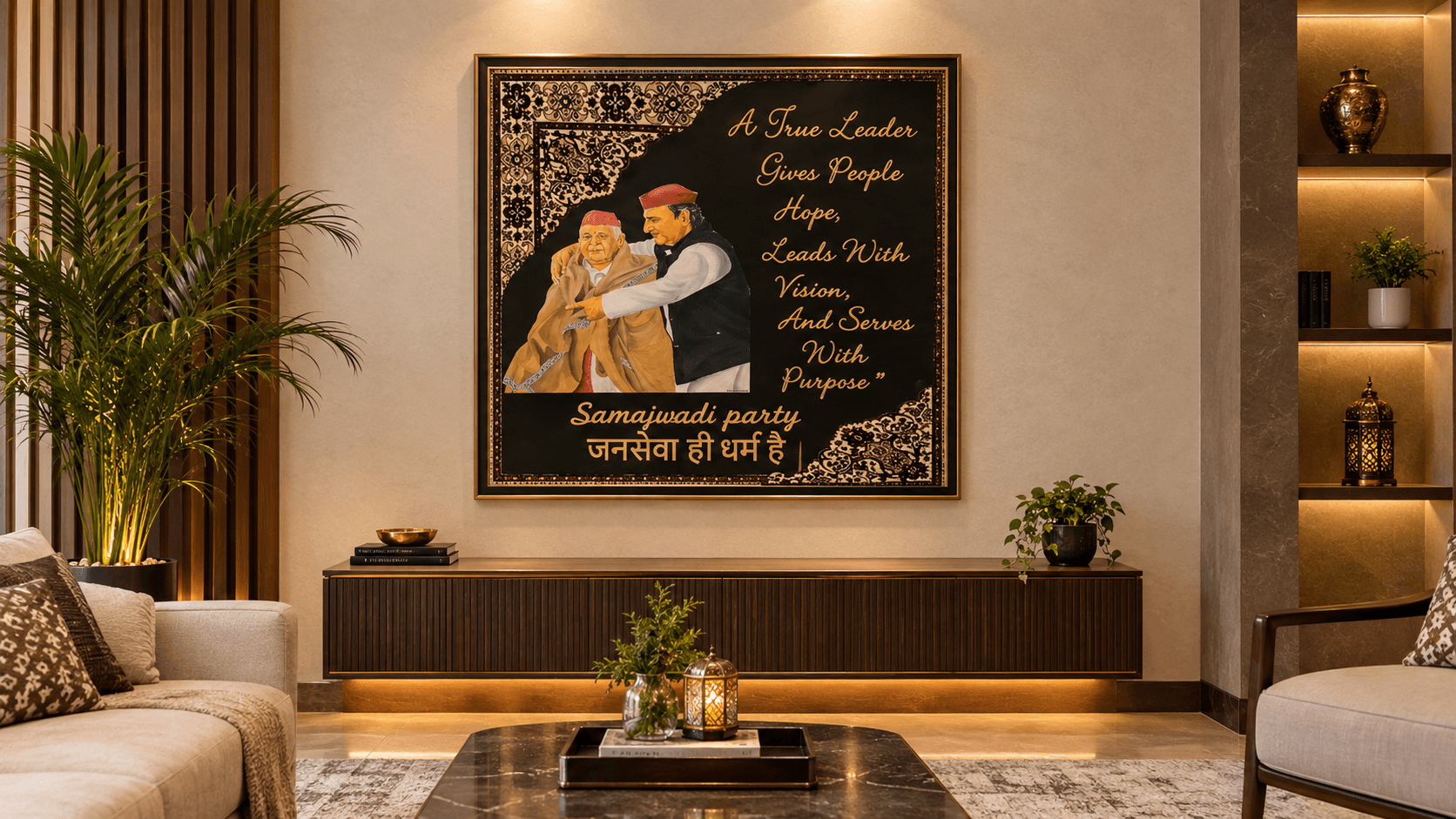 Custom Hand-Cut & Hand-Painted Carpet – Personalised Name & Quote Design - View 3