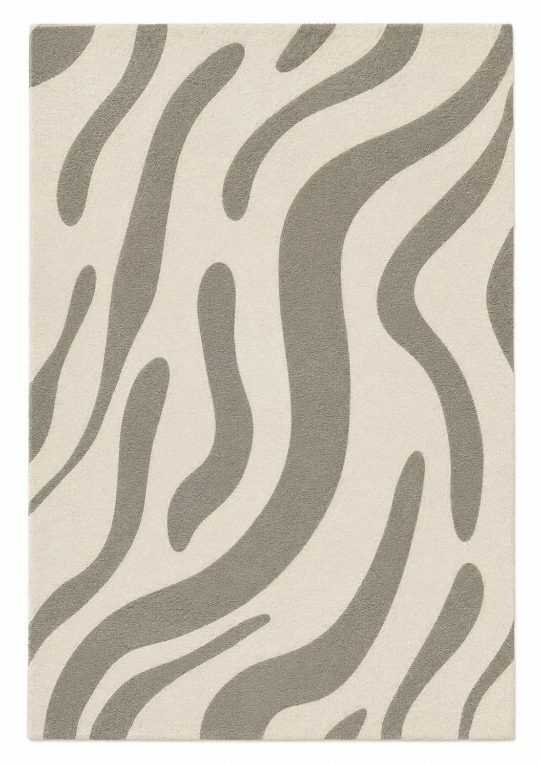 Nuravi Modern Abstract Beige Grey Area Rug for Living Room - View 3