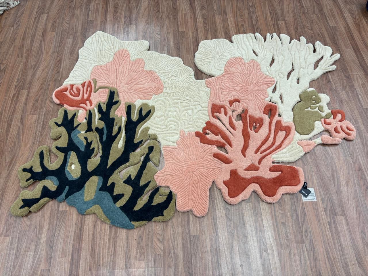 Abstract Coral Reef Designer Tufted Carpet 5x7 ft - View 2